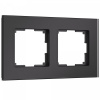 фото Рамка из стекла на 2 поста Senso черный soft-touch W0023108