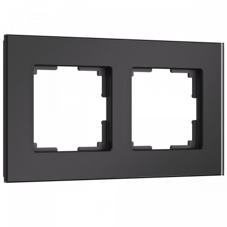 фото Рамка из стекла на 2 поста Senso черный soft-touch W0023108