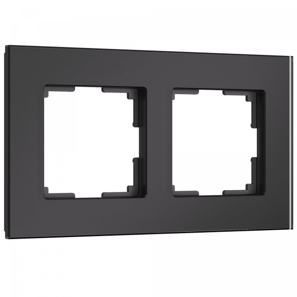 фото Рамка из стекла на 2 поста Senso черный soft-touch W0023108