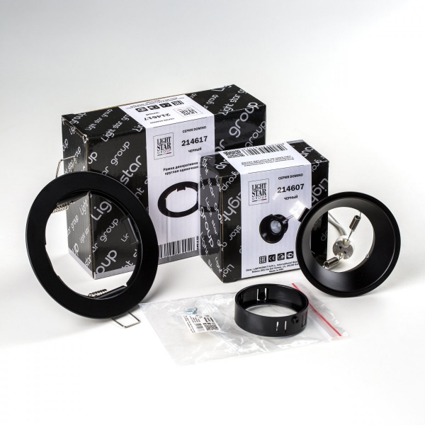 фото Комплект со светильником Domino, черный Lightstar D61707BMOD