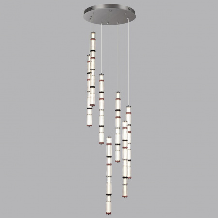 фото Темный сатин.никель/терракот/черный Люстра каскадная LED 210W (30W*7) 4000K COLLIER L-VISION, арт. 5456/210L