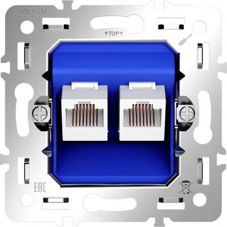фото Механизм розетки компьютерной двойной RJ45+RJ45 кат.6, S70