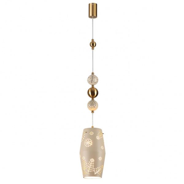 фото Бежевый/античная бронза/металл/керамика Подвес E27 1*40W KARELIA PENDANT, арт. 5444/1