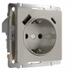 фото Розетка с заземлением, шторками и USB тип A+C (дымчатый) W1271704
