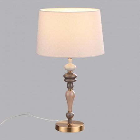 фото Античн.бронза/беж.абажур/металл/керамика Насттол.лампа E27 1*60W HOMI CLASSIC, арт. 5040/1T