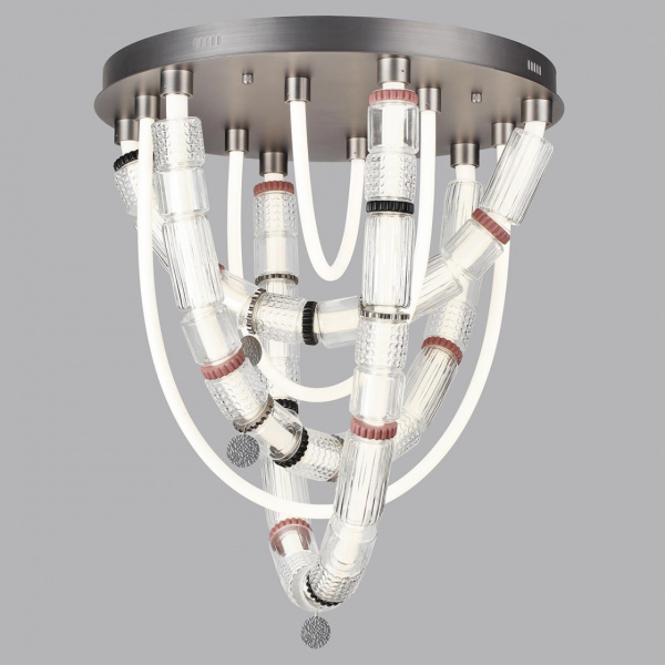 фото Темный сатин.никель/терракот/черный Люстра потолочная LED 80W 4000K COLLIER L-VISION, арт. 5456/80CL