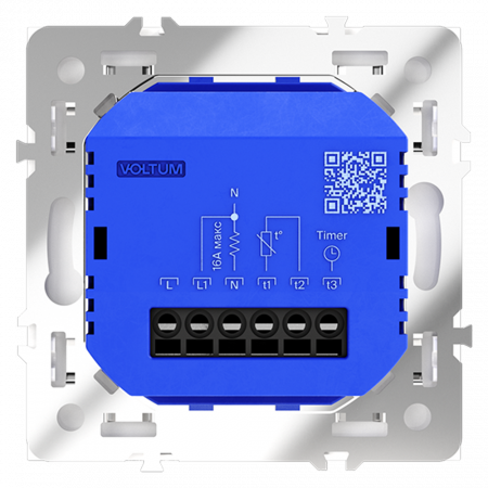 фото Терморегулятор электронный VOLTUM S70 с индикацией и датчиком, для теплого пола, (белый глянцевый)