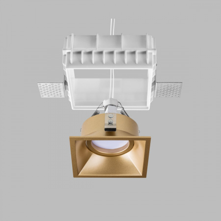 фото Комплект из светильника и рамки DOMINO QUAD MR16 ЗОЛОТО Domino Lightstar G214503
