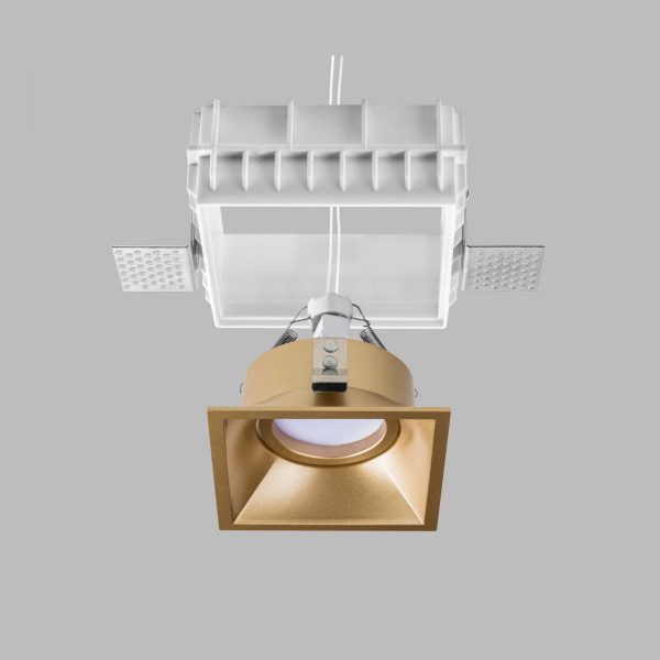 фото Комплект из светильника и рамки DOMINO QUAD MR16 ЗОЛОТО Domino Lightstar G214503