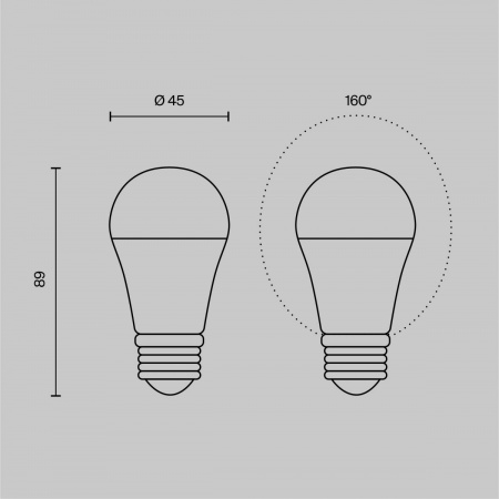 фото Светодиодная лампа Базовая Стандарт Шар 7Вт 3000K E27 Voltega 3280