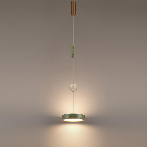 фото Зеленый/античная бронза/металл/керамика/хрусталь/акрил Подвес LED 32W 2000К/3000K/4000K RIVIERA L-VISION, арт. 5450/32LA
