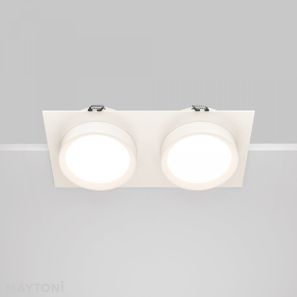 фото Встраиваемый светильник Maytoni Technical Hoop DL086-02-GX53-SQ-W, белый