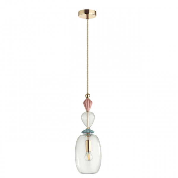 Золото/разноцветн./керамика/стекло Подвес E14 1*40W BIZET CLASSIC, арт. 4855/1B