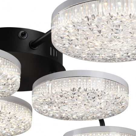 фото Черный, металл/акрил Люстра потолочная с ПДУ LED 85W 3000-6000К 220V DIDANA LEDIO, арт. 8236/6CL
