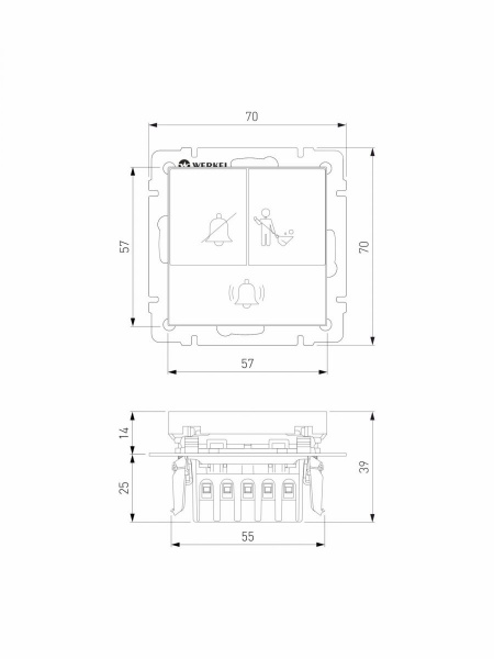 фото Кнопка звонка с индикацией для отелей (белый) W1114601