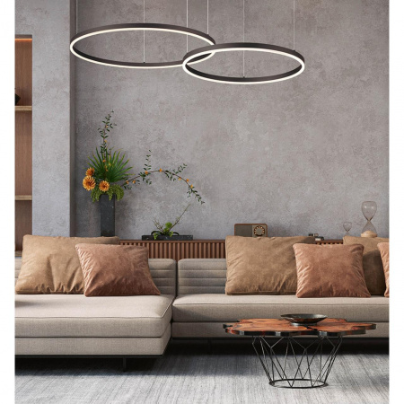 фото Чёрный Светильник подвесной LED 50W 3000/4000/6000К 220V ECHO LEDIO, арт. 6530/50L