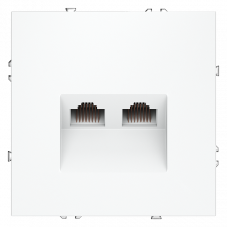 фото Розетка компьютерная встраиваемая VOLTUM S70 двойная RJ45+RJ45 кат.6, (белый матовый)