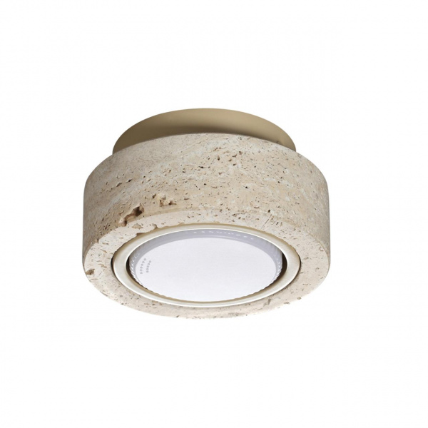 Потолочный св-к металл/камень (травертин)/бежевый IP20 GX53 220V TRAVERTINO HIGHTECH, арт. 6625/1C