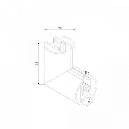 фото Mini Magnetic Коннектор угловой внутренний для накладного шинопровода Round черный 85216/00