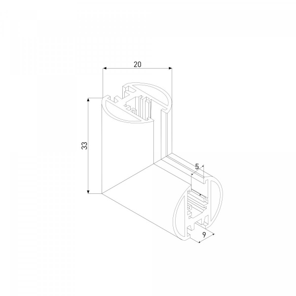 фото Mini Magnetic Коннектор угловой внутренний для накладного шинопровода Round черный 85216/00