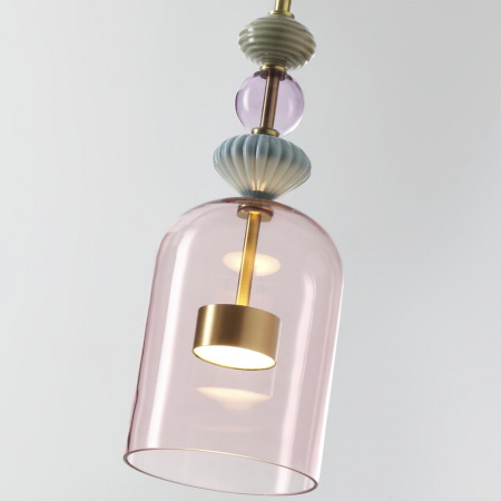 фото Античн.бронза/розовый/металл/стекло/керамика Подвес LED 12W 4000К 1400Лм PALLETA L-VISION, арт. 5045/12L