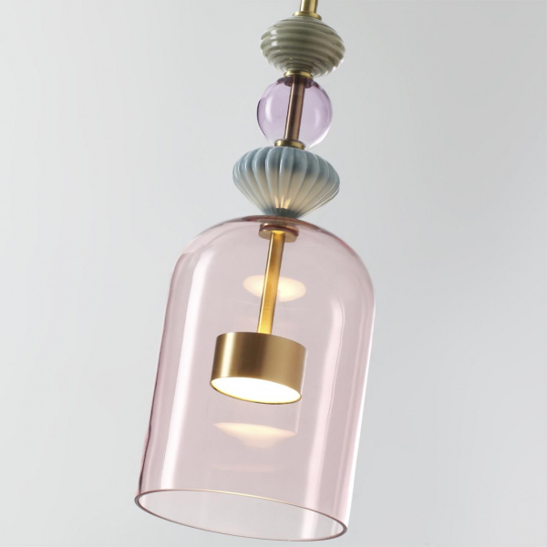 фото Античн.бронза/розовый/металл/стекло/керамика Подвес LED 12W 4000К 1400Лм PALLETA L-VISION, арт. 5045/12L