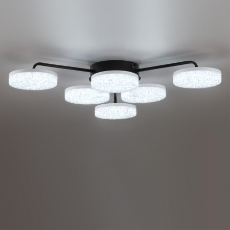 фото Черный, металл/акрил Люстра потолочная с ПДУ LED 85W 3000-6000К 220V DIDANA LEDIO, арт. 8236/6CL