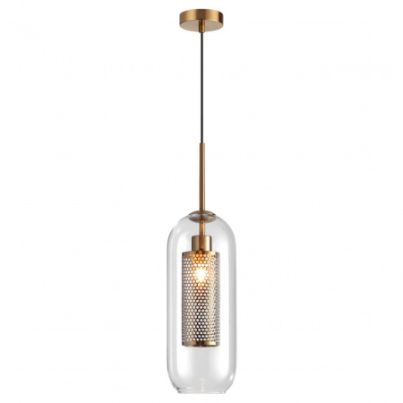 фото Античн.бронза/металл/прозрачный/стекло Подвес E27 1*40W CLOCKY PENDANT, арт. 4940/1