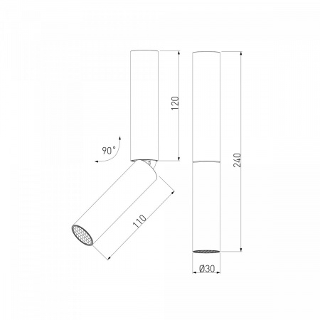 фото Накладной поворотный светодиодный светильник с антибликовой решеткой Pika 25029/LED 6W 4200K чёрный