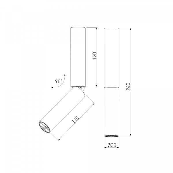 фото Накладной поворотный светодиодный светильник с антибликовой решеткой Pika 25029/LED 6W 4200K чёрный