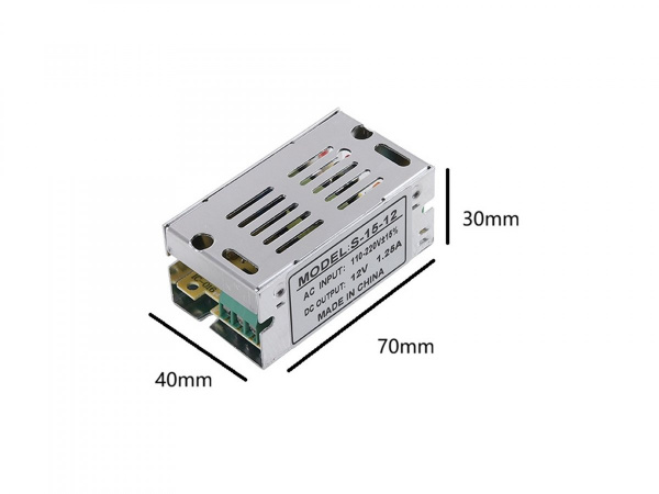 фото Блок питания SWG для светодиодных лент 12V 15W, S-15-12