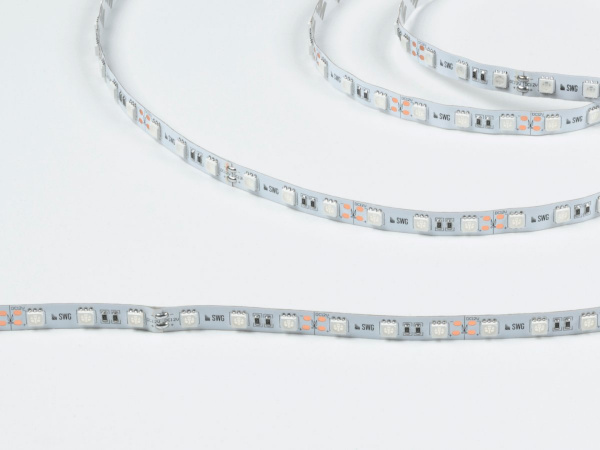 фото Светодиодная лента 5050, 60 LED/м, 14,4 Вт/м, 12В, IP20, Цвет: Зеленый, SWG560-12-14.4-G-M, катушка 5 м