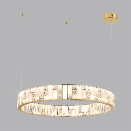 фото Золото/прозрачный/белый/металл/хрусталь/алебастр Люстра LED 80W 3700K CROSSA HALL, арт. 5072/100L