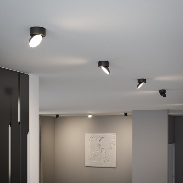 Светильник накладной поворотный светодиодный Smooth 10W 4000K черный 25053/LED