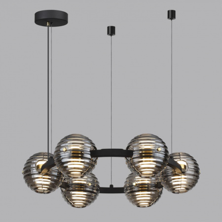 фото Черн./золото/дымчатый/металл/стеко Люстра LED 60W 4000К 1526Лм TRONI L-VISION, арт. 5041/60L