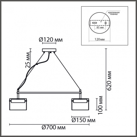 фото Черный/прозрачный, металл/стекло Светильник подвесной LED GX70 6*10W 220V NATALINA COMFI, арт. 8232/6
