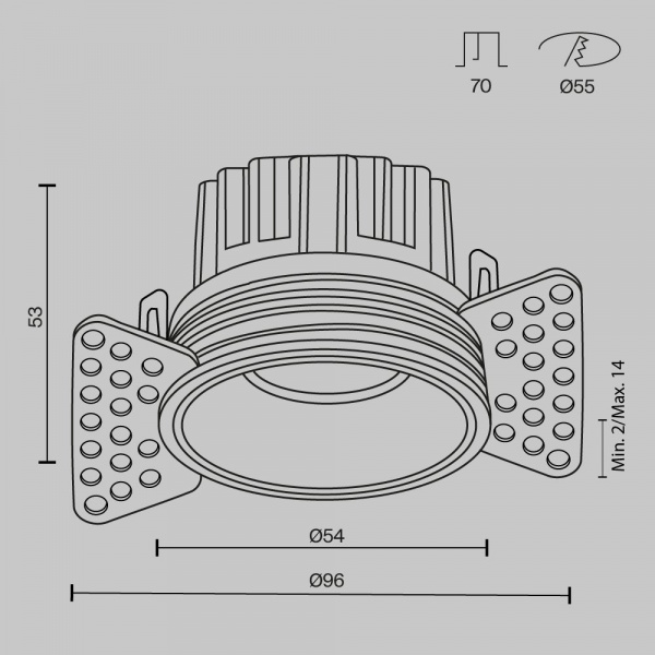 фото Встраиваемый светильник Maytoni Technical Round DL058-7W2.7K-TRS-W, белый