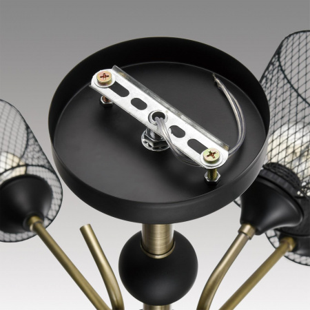 фото Черный/античная бронза/черный металл Люстра потолочная Е27 9*60W 220V ABRIS COUNTY, арт. 8191/9C