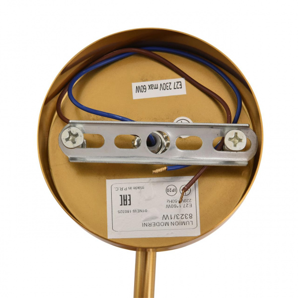 фото Латунь/белый, металл/стекло Бра E27 1*60W 220V LARINA MODERNI, арт. 8323/1W