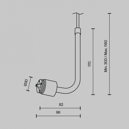 фото Заглушка для подвесного монтажа системы Shelf с вводом питания Maytoni Technical CA024PL-P-B, черный