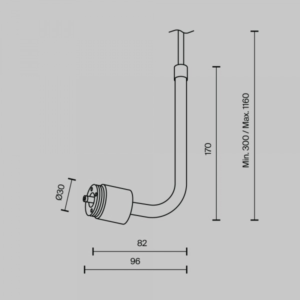 фото Заглушка для подвесного монтажа системы Shelf с вводом питания Maytoni Technical CA024PL-P-B, черный