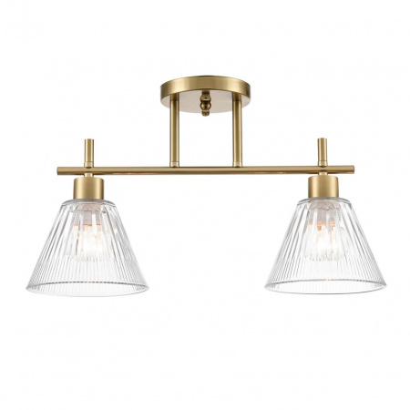 фото Латунь/прозрачный, металл/стекло Потолочный светильник E14 2*40W 220V VIVIAN COMFI, арт. 8188/2C