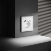 фото Розетка встраиваемая VOLTUM S70 с заземлением и защитными шторками, 16А, с USB, A+С, (белый матовый)