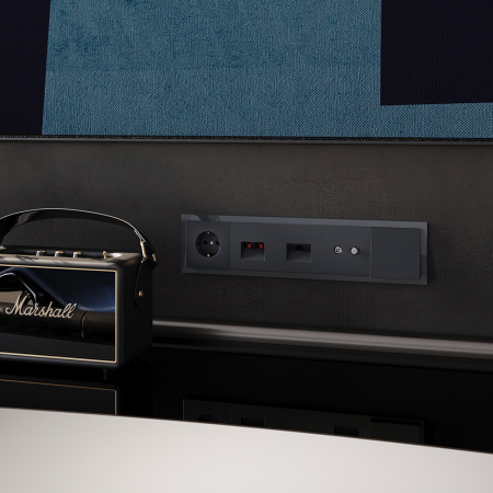 фото Рамка стеклянная VOLTUM S70 на 5 постов, (графит, стекло)