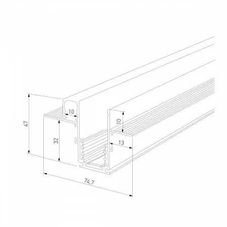 фото Slim Magnetic Шинопровод встраиваемый с местом под светодиодную ленту чёрный (2м) 85132/00