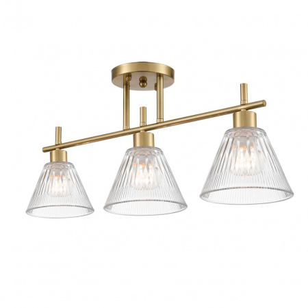 фото Латунь/прозрачный, металл/стекло Потолочный светильник E27 3*60W 220V VIVIAN COMFI, арт. 8188/3C