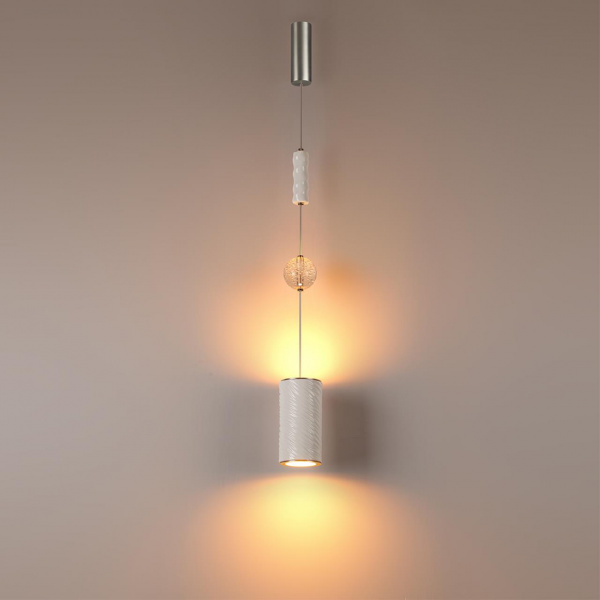 фото Белый/никель/металл/керамика/хрусталь/акрил Подвес LED 18W 2000К/3000K/4000K RIVIERA L-VISION, арт. 5451/18L