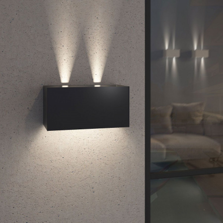 фото Уличный настенный светодиодный светильник с регулируемыми лучами WINNER DOUBLE LED IP54 35137/W черный