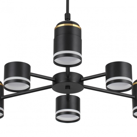 фото Черный, металл/акрил Люстра потолочная GX53 LED 6*10W + LED-проектор 3*5W 2700К 220V VIRSAVA COMFI, арт. 8234/6C