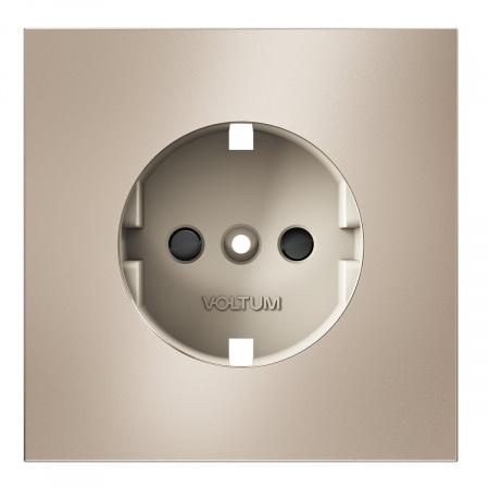 фото Накладка для розетки с заземлением и защитными шторками, S70 Metal (платина)